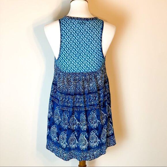 Blue peasant style cute tunic top - Picture 3 of 6